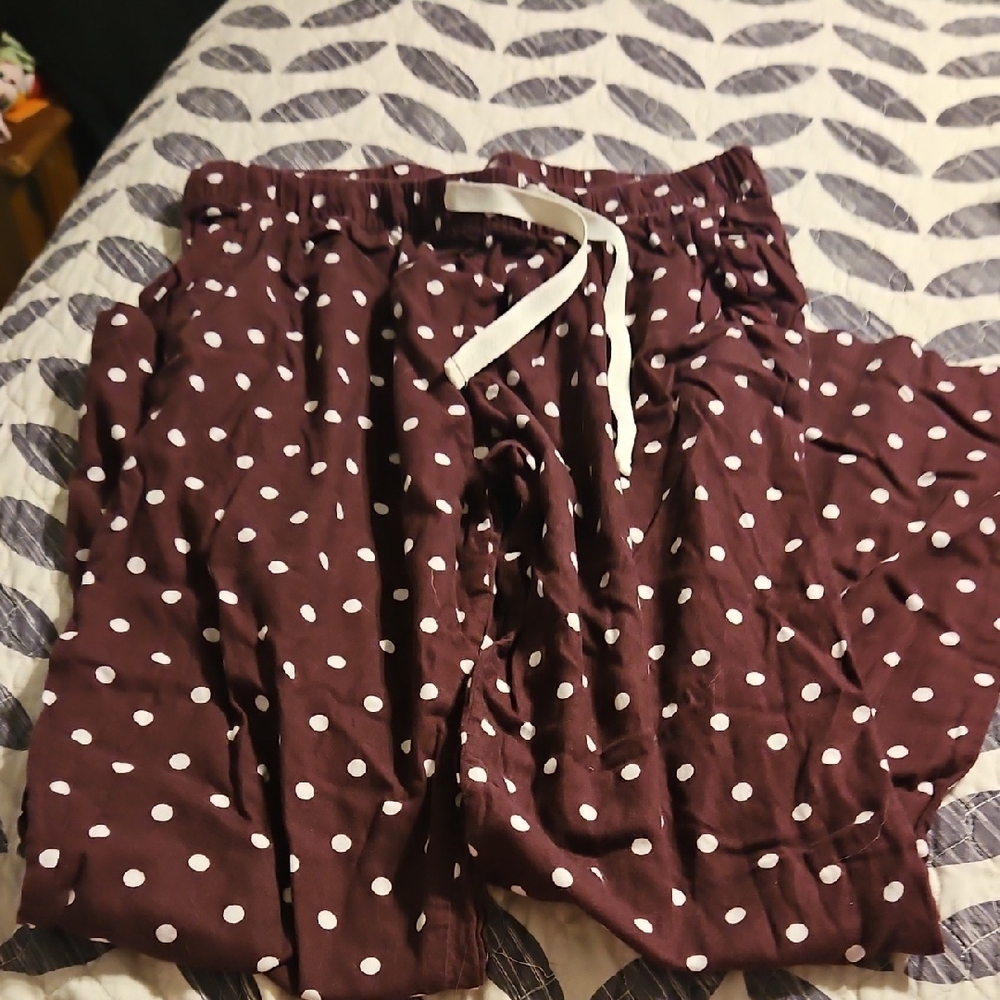 Secret Treasures Maroon Polka Dot Lounge Pants